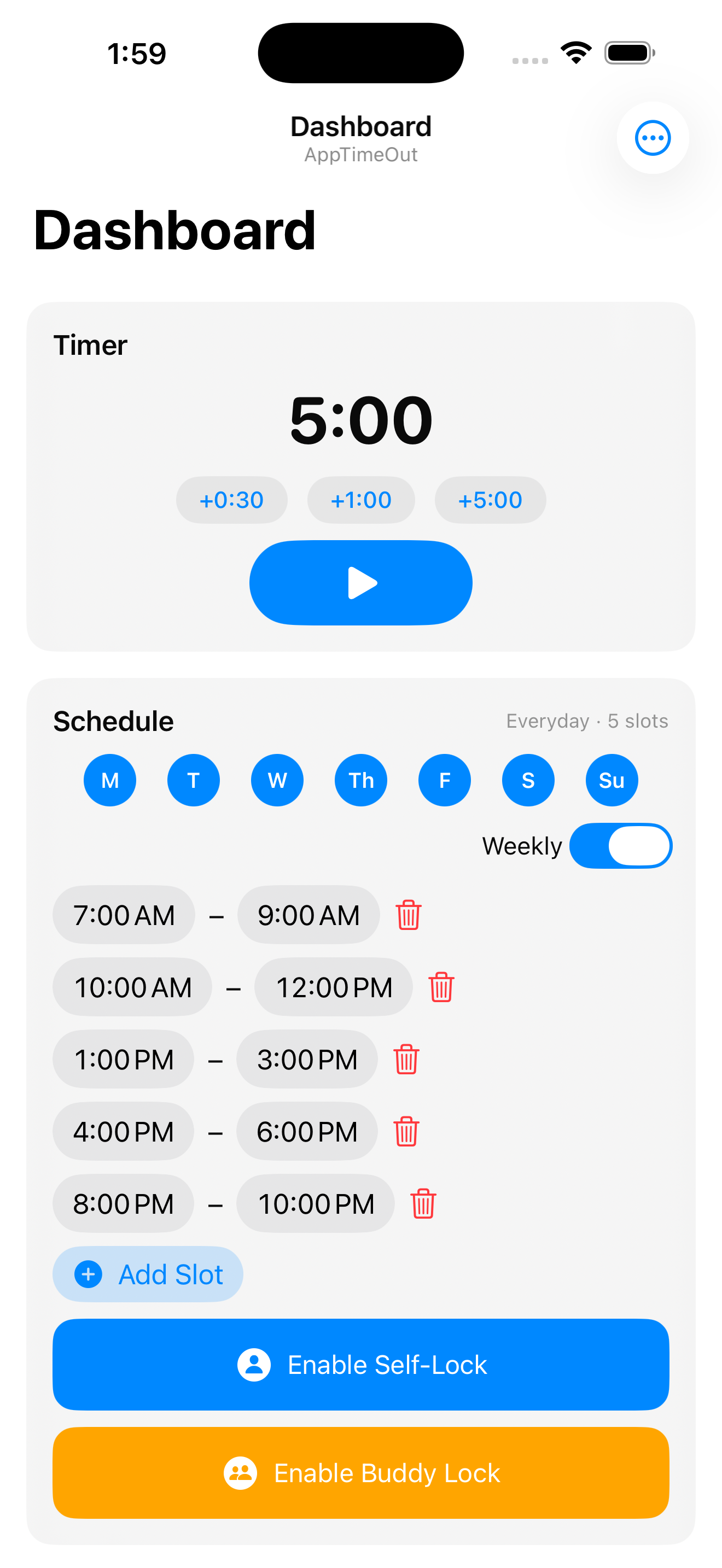 AppTimeOut Dashboard